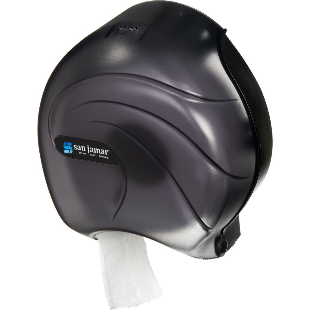 San Jamar Oceans Plastic Single Jumbo Bath Tissue Dispenser, 3.25" Core, Black Pearl
