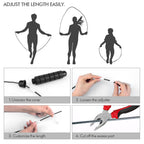 Loocio Jump Rope, Tangle-Free Rapid Speed Jumping Rope Cable with Ball Bearings for Women, Men and Kids, Adjustable Foam Handles Steel Ropes Fitness,2 Pack���, Black