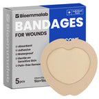 Large Waterproof Bandages 9x9 Silicone Foam Dressing for Sensitive Skin Wound Care, Adhesive Cohesive Pad with Border for First Aid, Post Surgical and Burn, Pressure, Scar Healing (5 PCS)