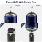 TONYFUL Butane Lighter Long Torch Lighter, Refillable Lighters with Visual Fuel Window, Adjustable Flame Windproof Lighter for Candle, Camping, Fireplace, BBQ(Fuel Not Included)