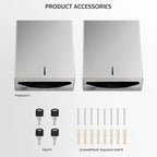 Paper Towel Dispenser Wall Mount - Multifold Trifold Paper Towel Dispensers, Large Capacity Stainless Steel Tissue Holder, Suitable for Bathrooms and Public Places