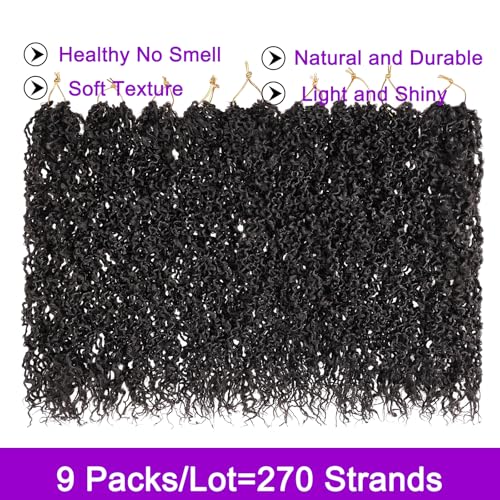 ZRQ 12 Inch New Micro Locs Crochet Braids Synthetic Curl Croceht Sisters Locs Natural Black Microlocs Braids Pre-looped Micro Faux Locs Extensions 12'',1B