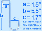 Mars-Rock Single Over Door Steel Hooks 4 Pack Fit 1-3/8" Door 5.5" White