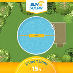 Sun2Solar Blue 15 ft Round Pool Solar Cover | 8 Mil | Heat Retaining Blanket for Above Ground & Inground Swimming Pools | Sun's Energy Heats Pool | Bubble Heating Blankets | 800 Series