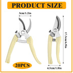 20 Pcs Pruning Shears for Gardening, Beige Garden Clippers Handheld Heavy Duty Plant Scissors Bypass Pruning Shears for Gardening Yard Hedge Flowers Tree Trimming Plant Cutter
