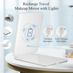 FUNTOUCH Rechargeable Travel Makeup Mirror with 72 Led Lights