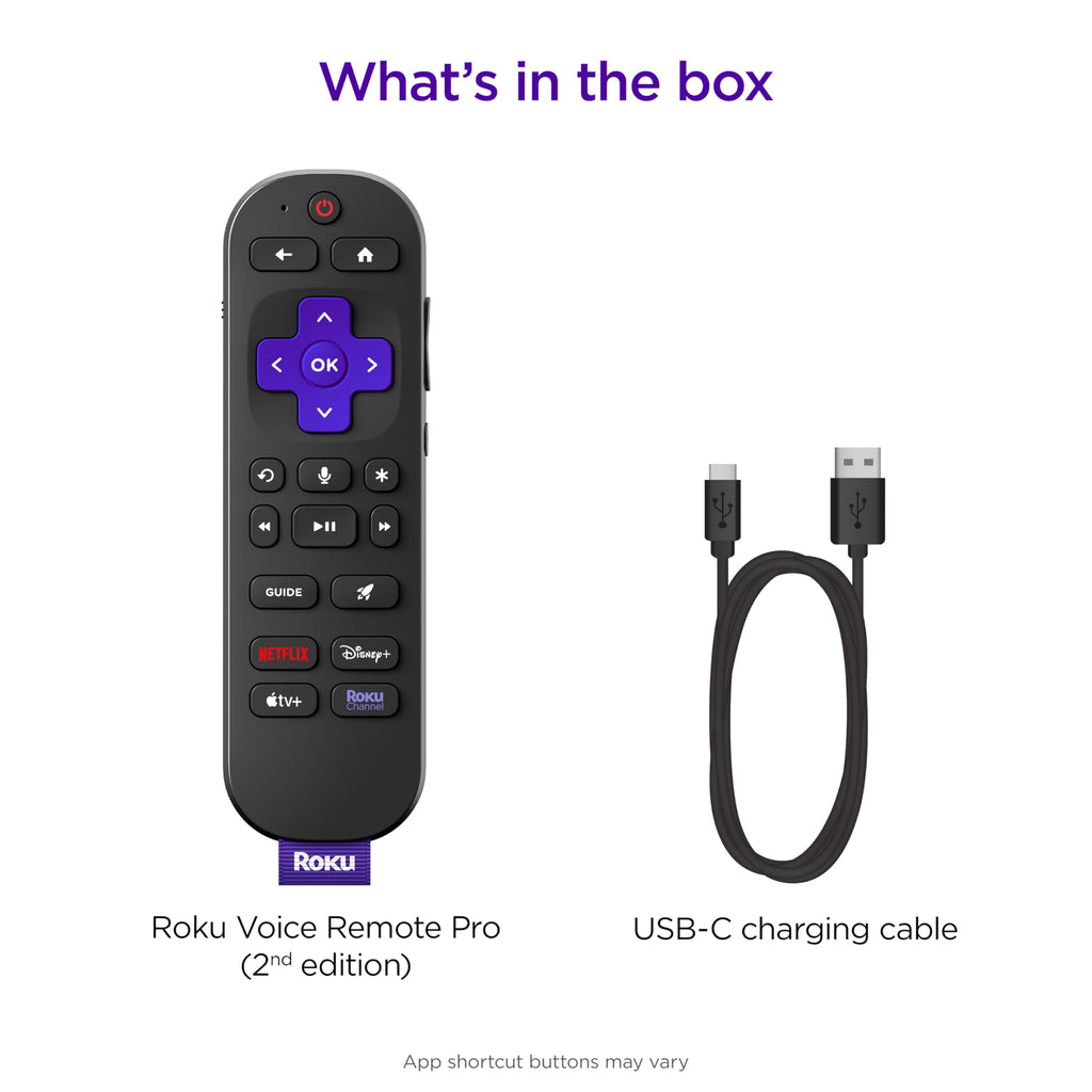 Roku Voice Remote Pro (2nd Ed.), TV Remote Control with Backlit Buttons