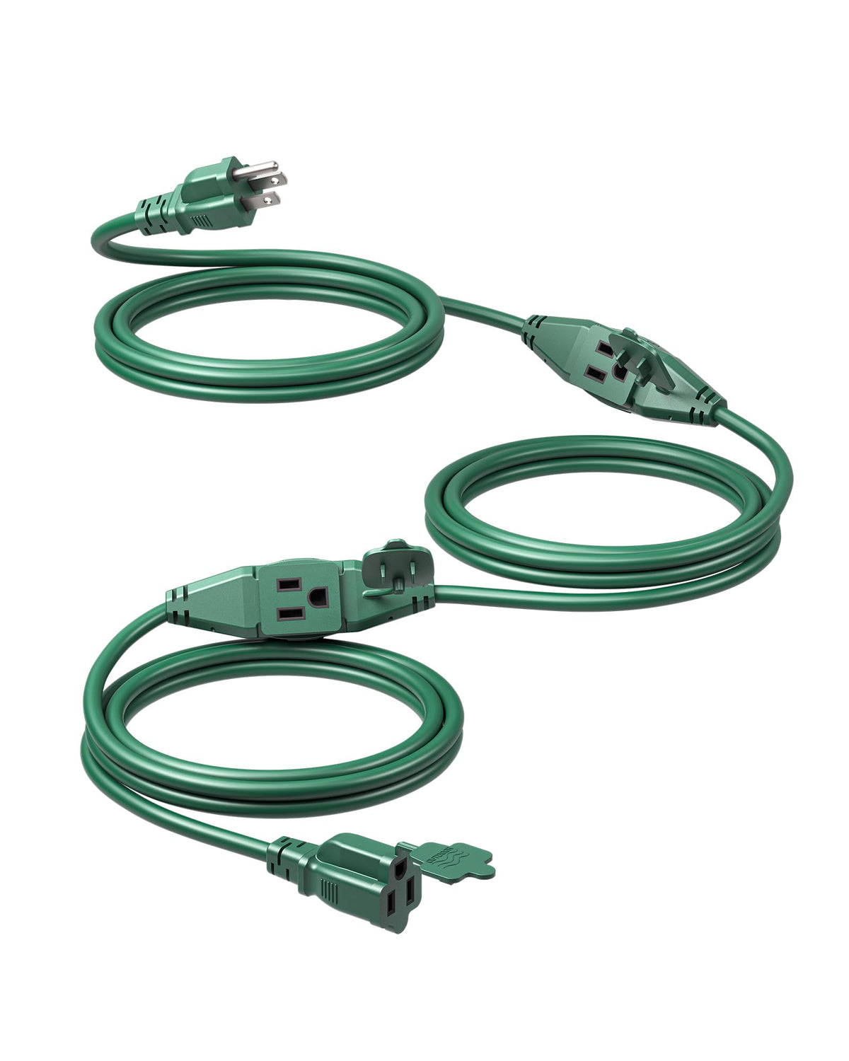 DEWENWILS 25FT Outdoor Extension Cord, Evenly Spaced 3 Outlets Plugs