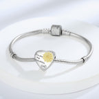 925 Sterling Silver Sunflower Charms Fit Pandora Charms Bracelet Forever In My Heart Fit Wife Mother's Day Christmas Birthday Gift