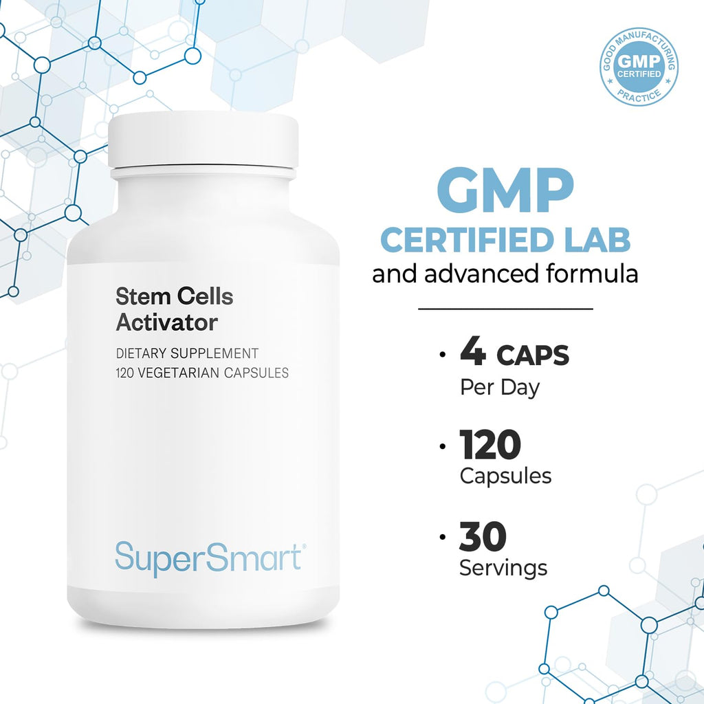 Supersmart - Stem Cells Activator (Advanced Formula) - with Astragaloside, Fuidocan - Natural Stem Cells Supplement | Non-GMO & Gluten Free - 120 Vegetarian Capsules