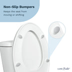 LUXE TS1008E Slow Close Elongated Comfort Fit Toilet Seat, White