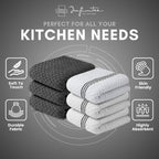Infinitee Xclusives Kitchen Towels - 6 Pack - Cotton Dish Towel |15" x 25"|