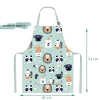 Pipoobear Kids Apron for Boys and Girls Aged 3-6, Toddler Aprons with Pocket Adjustable Strap, 100% Cotton Blue Chef Outfit for Kitchen Cooking Baking Painting and Craft