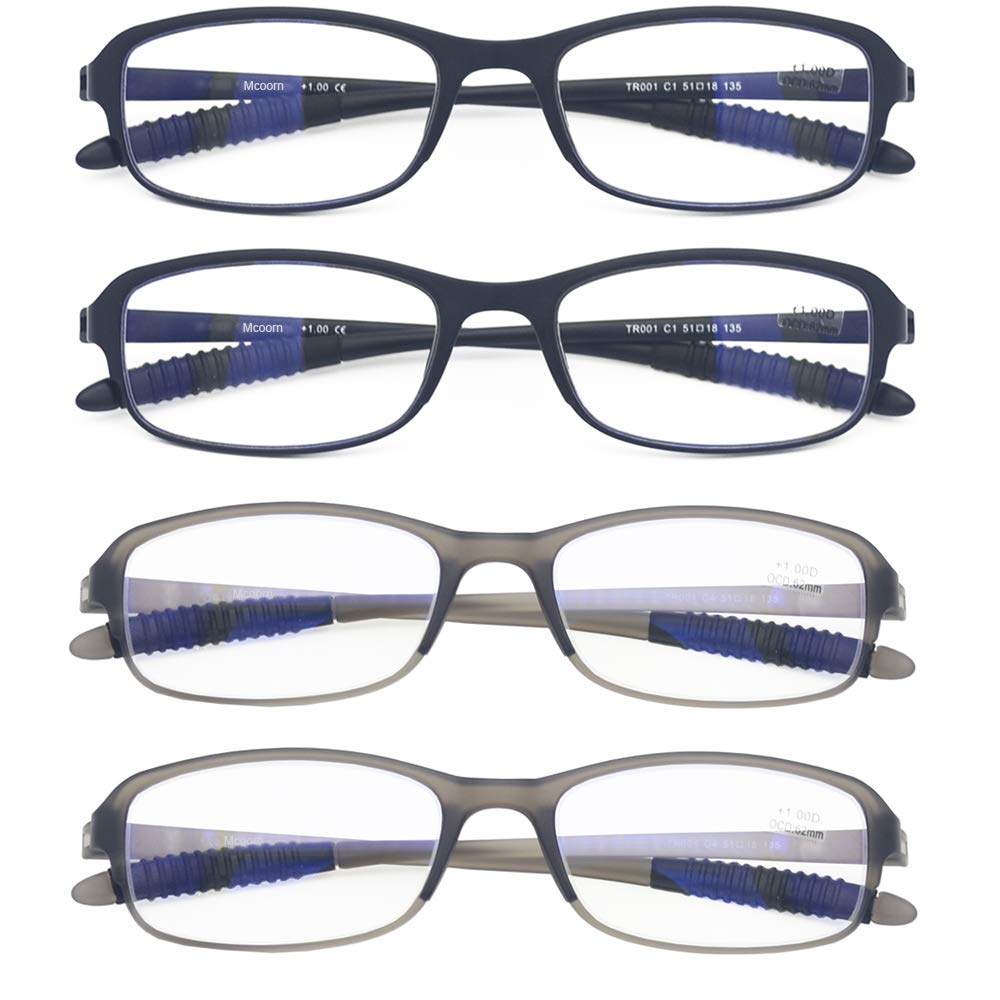 Mcoorn Computer Blue Light Blocking Reading Glasses(Flexible and Lightweight) UV Protection Readers Anti Eyestrain for Women Men