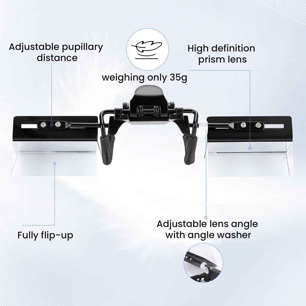 Joy&Jey Clip on Lazy Glasses - Horizontal Reading Glasses 90 Degree for Lying Down Reading or Watching TV, Knitting Up Neck Relax, Prism Glasses for Looking Up Playing Mobile, Neck Protection Glasses