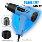 URTOOLS Heat Gun, 900W Hot Air Gun with 2 Temp Settings 572 & 1112°F, Overload Protection, 4 Nozzles, 5FT Cord, Heat Shrink Gun for Crafts, Resin, Vinyl Wrap, Soldering & Phone Repair