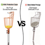 ALongwujin Fruit Picker Pole Tool with Basket Long Handle, 27-75 Inch Adjustable Fruits Picking Pole Tool for Apple Lemon Orange Mango Avocado Fruit Tree Picking