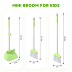 Mini Broom with Dustpan for Kids, 28-in Handle Kids Broom and Dustpan Set for Toddlers Cat-Shaped Children Broom and Cleaning Set Boys Girls Small Housekeeping Helper Set, Green