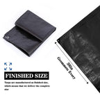 Tarps Heavy Duty Waterproof 8x12ft,TEZONG Black Tarp 16Mil Plastic Tarpaulin Outdoor Tarp Cover for Emergency Rain,Patio Furniture,Wood,Roof,Camping,Car,Pool