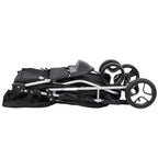 ZENY Foldable Pet Stroller, Cat/Dog Stroller with 3 Wheel, Pet Strolling Cart, Dog Travel Carrier with Storage Basket + Cup Holder, Black