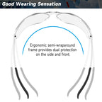 Salfboy 10 Pack Clear Safety Glasses with ANSI Z87.1 Scratch Resistant Eyewear for Women Man Lab Goggles Eye Protection