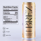 BRĒZ FLOW Lion’s Mane Mushroom Drink 12 Pack, Lemon Elderflower, Supports Mood & Focus, Non-Alcoholic Sparkling Adaptogen Drink, Functional Mushrooms, Feel Clear, Calm & Refreshed- 12 Fl oz Cans