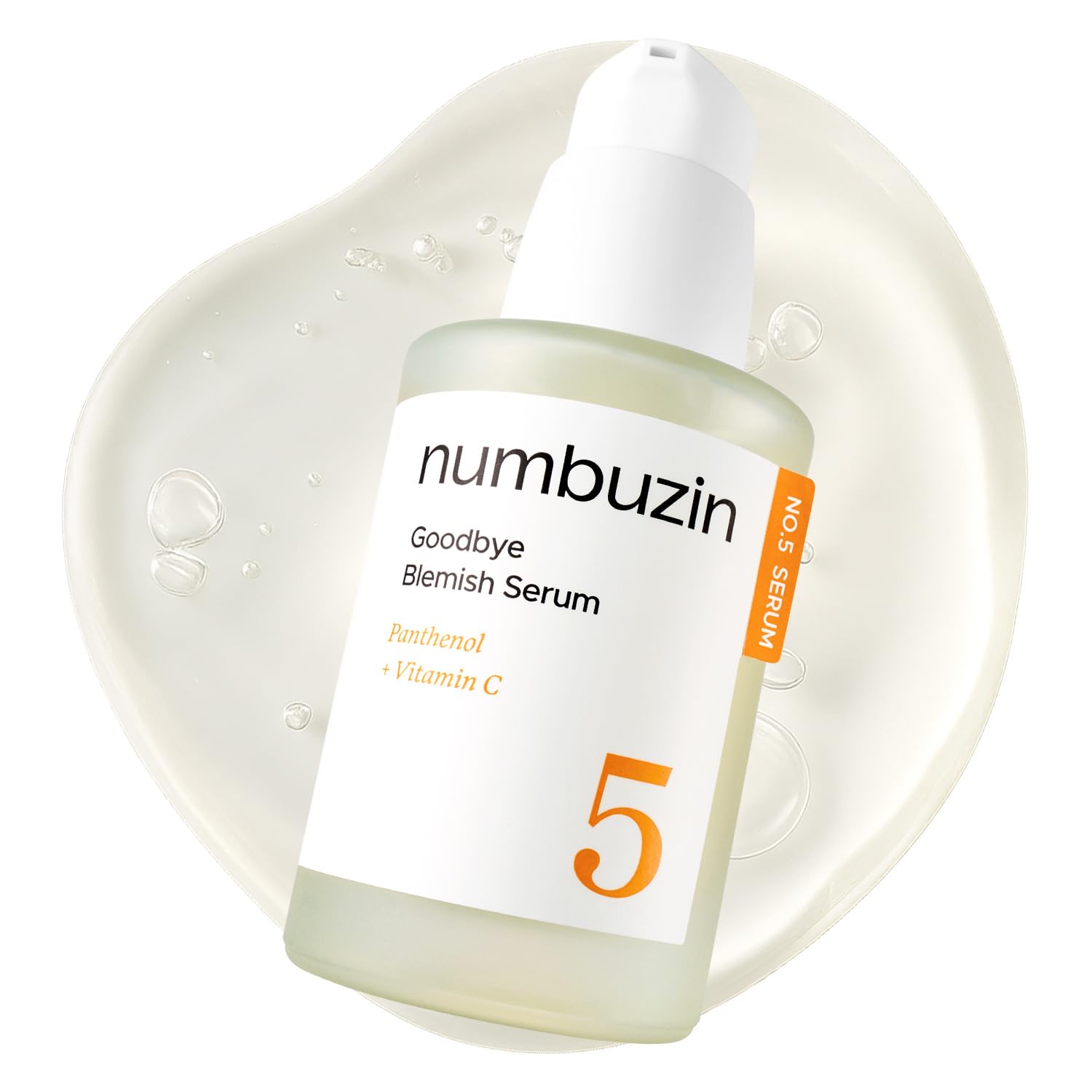 numbuzin No.5 Serum | Goodbye Blemish Serum | for Acne Scars with Vitamin C, Niacinamide, Antioxidant | Lightweight Gel, Korean Skincare for Face | 1.69 fl. oz.