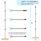 Floor Scrubber Brush with Long Handle for Deck Cleaning, 52'' Stiff Bristle Scrub Broom for Shower, Bathroom, Boat, Concrete, Carpet, Garage