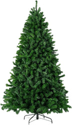 Artificial Christmas Tree, 1000 PVC Tips Full Hinged Spruce Tree with Foldable Metal Stand, Easy Assembly Xmas Tree for Home Office Holiday Party Decoration (Green, 7FT)