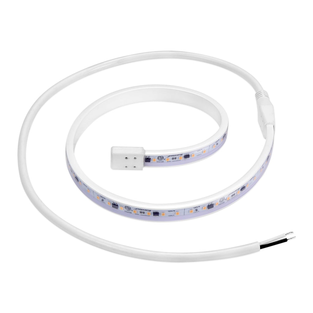 Maxxima 24 in. Hardwired LED Under Cabinet Strip Light, 920 Lumens, 3000K Warm White, Kitchen and Living Room 120V White Cove Lighting, No Power Supply Needed