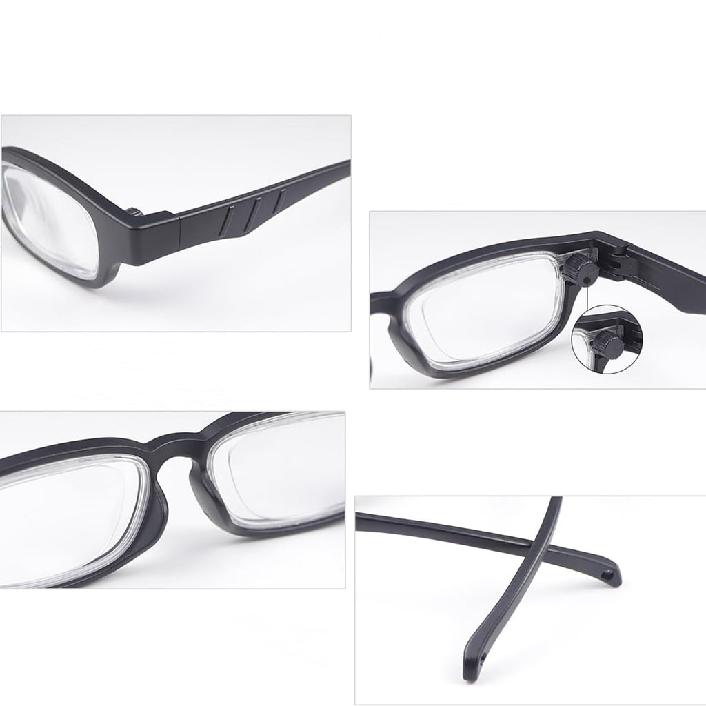 AOMAZE Adjustable Glasses Dial Vision Adjustable Focus Reading Glasses Anti Blue Light Eyeglasses for Men Women