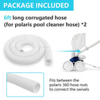 9-100-3102 6-Ft Cuffless Feed Hose Replacement for Polaris Pool Cleaner Parts Fit for Polaris Pool Cleaner 360 1-1/2" Diameter - 2 Pack