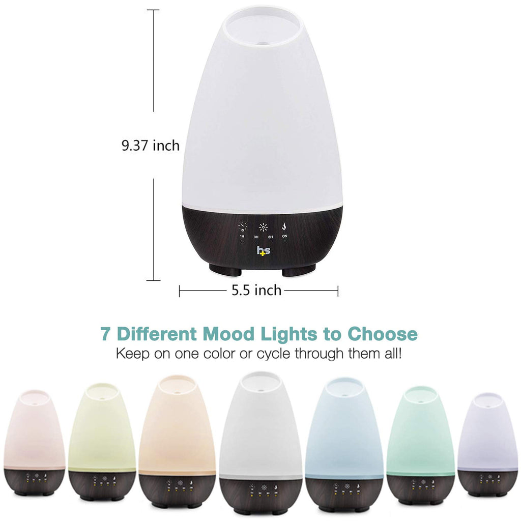 HealthSmart Essential Oil Diffuser, 500ML, Large Room Coverage | Adjustable Timer | Multiple Mist Modes | 7 LED Colors | Pack of 2