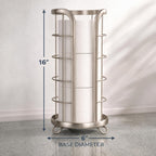 BROOKSTONE Toilet Paper Holder Stand Reserve - Free Standing Toilet Paper Stand with Storage that Holds Mega Rolls, Standing Bathroom Tissue Organizer, Bathroom Decor - Modern Storage Holder, Nickel