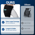 Comfytemp Hip Ice Pack Wrap for Sciatica Pain Relief, Hip Replacement After Surgery, Reusable Gel Ice Pack for Injuries, Hot Cold Compress Recovery Items Physical Therapy Men Women, Black (L/XL/2XL)