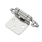 Home Expert 10 Pack (5 Pairs) Polished Chrome Cabinet Hinges for Kitchen Doors, Self-Closing, 1/2 Inch Overlay (Variable), Semi-Concealed Face Frame, Surface Mount Cabinet Hardware