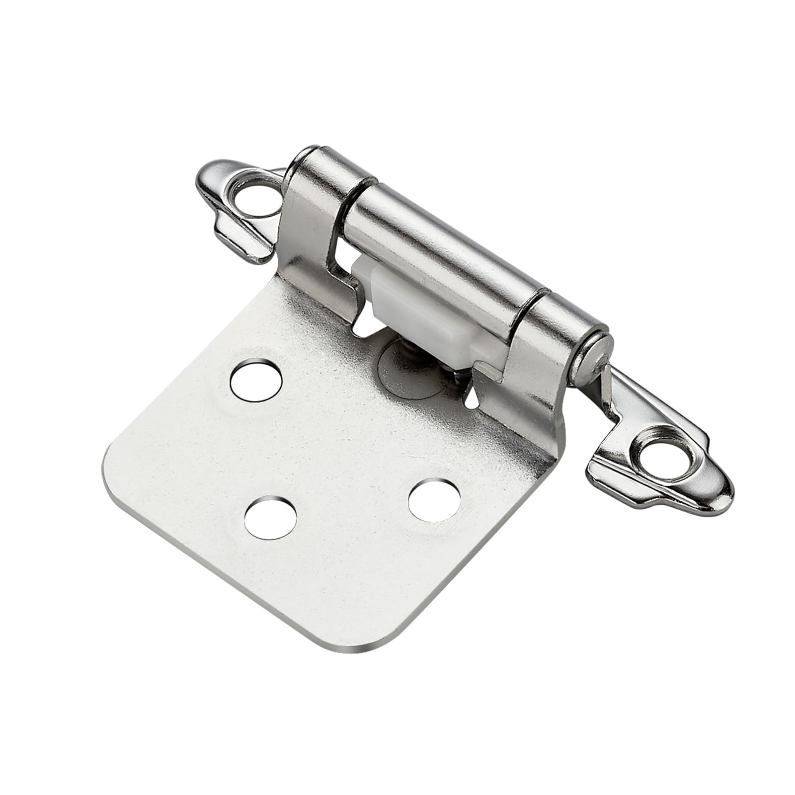 Home Expert 10 Pack (5 Pairs) Polished Chrome Cabinet Hinges for Kitchen Doors, Self-Closing, 1/2 Inch Overlay (Variable), Semi-Concealed Face Frame, Surface Mount Cabinet Hardware
