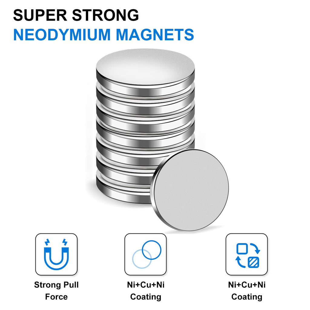 TRYMAG Strong Magnets Neodymium Rare Earth Magnet, 20x3mm, 12 Pack
