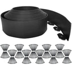 Garden Edging Borders 131FT,Landscape Edging Black[Extra Tall 4IN High] with 200pcs Plastic Stakes, Lawn Edging Flexible DIY Fence for Landscaping,Flower Bed,Grass,Gravel,Tree Surrounding