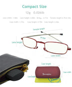 sevenplus 3 Pack Reading Glasses Blue Light Blocking, Anti UV Glare, Foldable Computer Spring Hinge Readers for Women Man 1.5X