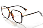 BIGGY Oversized Square Blue Light Blocking Glasses - Ultralight Anti Eyestrain | Reduce Eye Strain Nerd Glasses, Reading book/TV/Computer/Gaming Frames for Women Men, Anti UV (rectangle leopard)