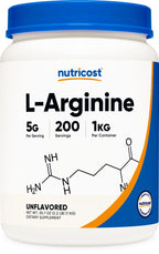 Nutricost L-Arginine Powder 1KG - Pure L-Arginine, 5g Per Serving