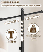 Ansionsol 42-48 Inch Adjustable Height Shopping Bag Rack, Heavy Duty Metal T-shaped Grocery Bag Holder for Retail Stores, Large Bag Display Stand for Malls,Vendor,Boutique,Trade Show, 2 Arms,Black