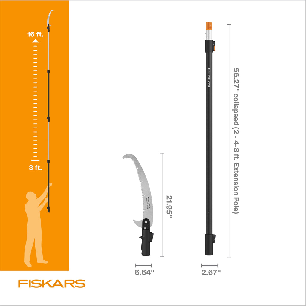 Fiskars 4-16 Ft XtendControl Extendable Modular Pole Saw & Tree Trimmer