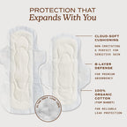 August Menstrual Day & Night Organic Cover Pads, 48-Pack Regular, 48-Pack Super Pads, Compostable Wrappers, Hypoallergenic Organic Cover Sanitary Napkins for Anyone Who Menstruates (6 Boxes of 16)