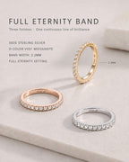 Delzzad Moissanite Wedding Band for Women, Full Eternity Stackable Ring