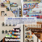 FEMELI Nail Polish Wall Rack: 6 Shelves 15 Inch White Acrylic Nail Polish Holder Organizer for 66-90 Bottles, Multi-Purpose Acrylic Floating Shelves (15 Inch, White)