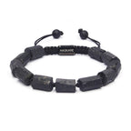 HASKARE Natural Stone Tourmaline Crystal Bracelets for Men, Protection Crystals Raw Black Tourmaline Beads Bracelet, Mens Energy Healing Bracelets for Anxiety, Handmade Bracelet Gifts for Men