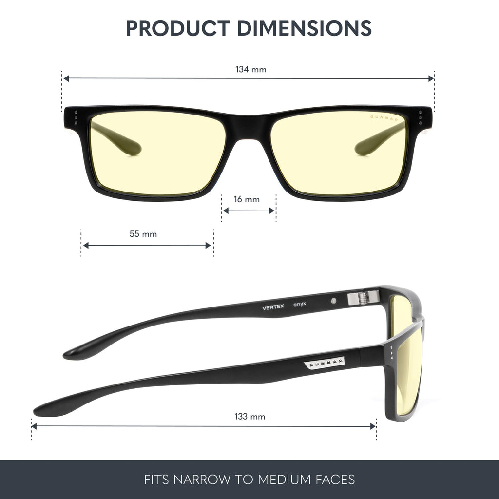 GUNNAR - Premium Gaming and Computer Glasses - Blocks 35-98% Blue Light - Vertex