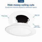 Amico 36 Pack Goof Rings for 6 Inch Recessed Lights, Can Light Trim Ring Cover, Outer Diameter 8.6-inch, Inner Diameter 6.2-inch, Durable Plastic Design, White